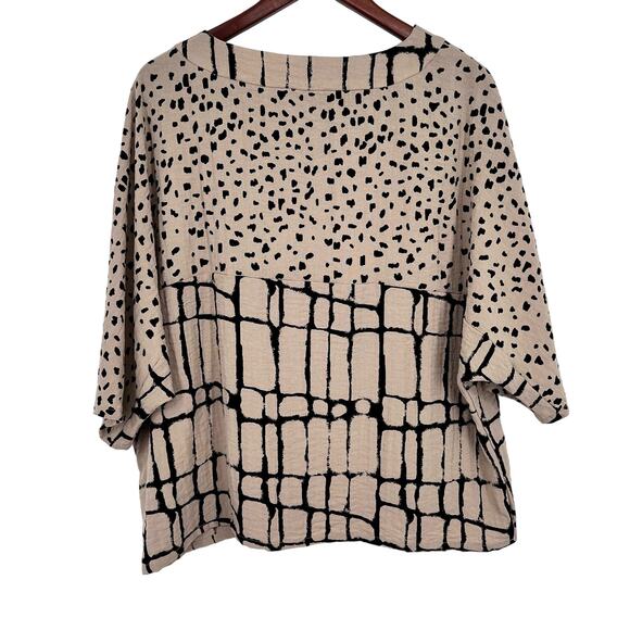 Habitat Oversized S/XS Small Extra Small Beige Wearable Art to Wear Shirt Top - Picture 9 of 9